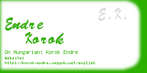 endre korok business card